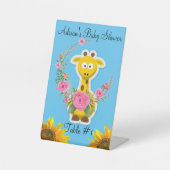 Signe De Table Symbole Rose de la Giraffe de tournesol (Recto)