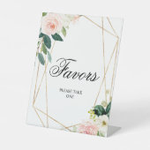 Signe De Table Symbole Rose et Verdure Feuille Douche Faveurs (Recto)