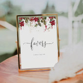 Signe De Table Symbole rouge de Noël des faveurs