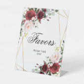 Signe De Table Symbole Rouge rose & Bourgogne Rose Douche Faveurs (Recto)