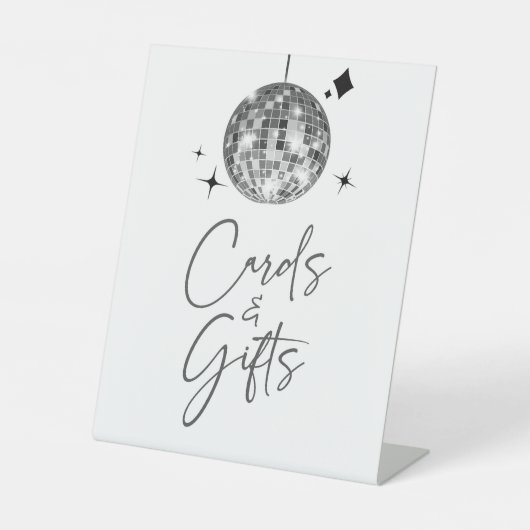 Signe De Table Symbole Silver Disco Ball Cartes et Cadeaux (Recto)