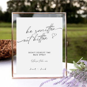 Signe De Table Symbole simple Be Smitten Not Bitten Bug Spray