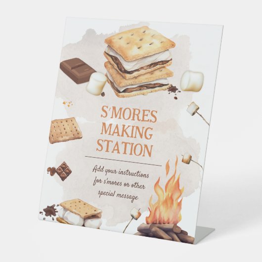 Signe De Table Symbole S'mores Anniversaire (Recto)