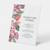 Signe De Table Symbole tropical Floral Boissons (Recto)