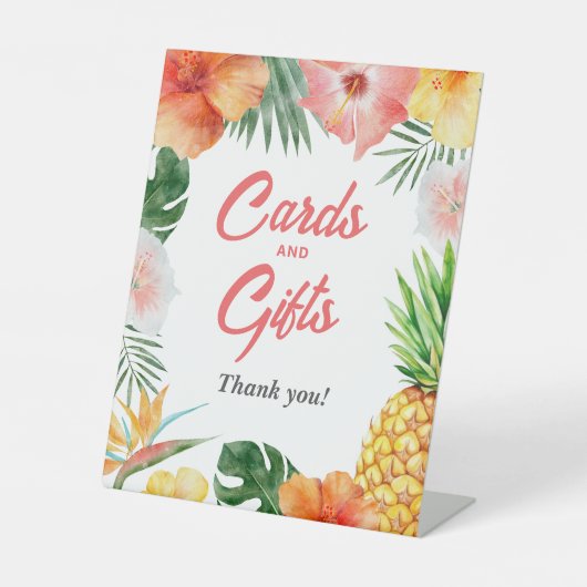 Signe De Table Symbole Tropical Hawaiian Birthday Cards and Gifts (Recto)