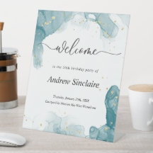 Symbole turquoise et Gold Welcome Party