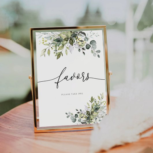Signe De Table Symbole vert Eucalyptus Fleurs Faveurs