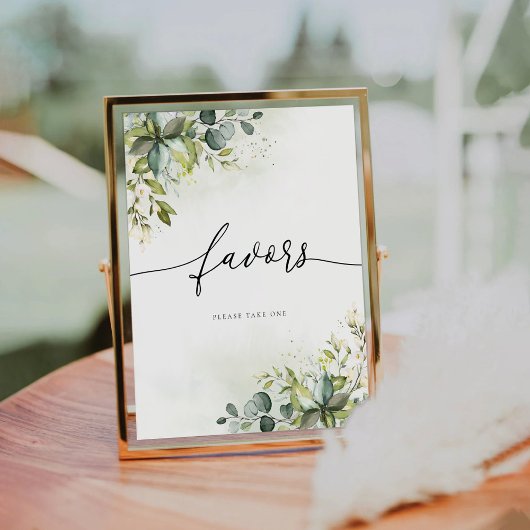 Signe De Table Symbole vert Eucalyptus Fleurs Faveurs