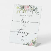 Signe De Table Symbole vert pâle Aimer et Tacos (Recto)