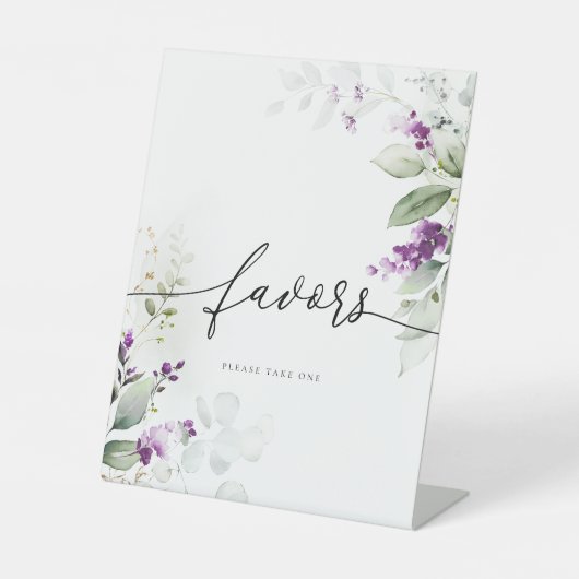 Signe De Table Symbole vert pourpre Lavande Faveur (Recto)