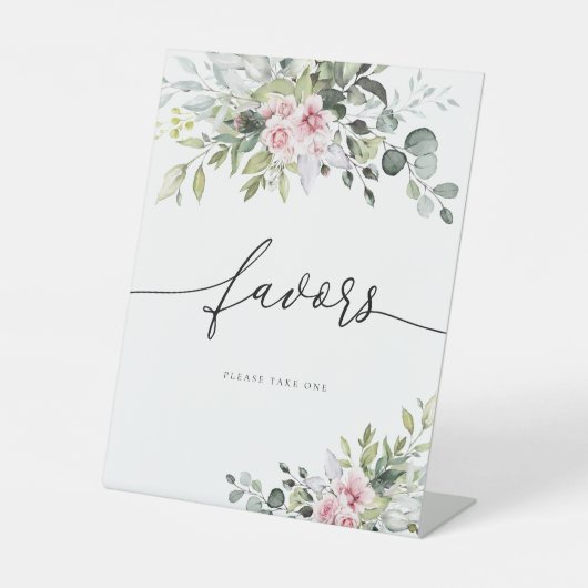 Signe De Table Symbole vert rose pâle Fleurs Faveurs (Recto)