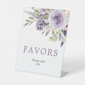Signe De Table Symbole violet Rose Floral Douche Faveurs (Recto)