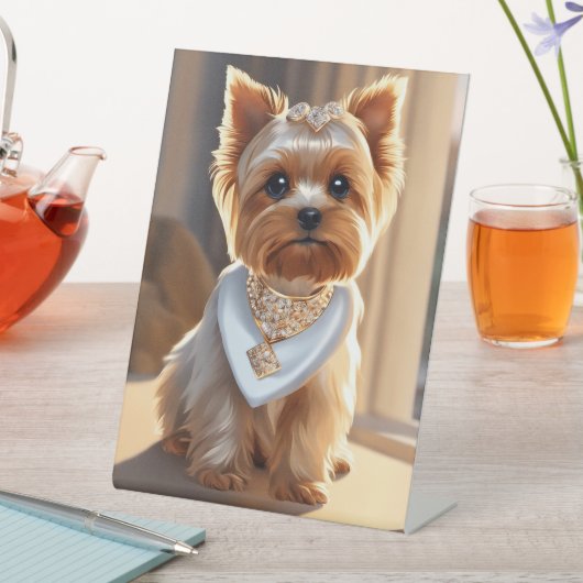 Signe De Table Symbole Yorky-Pedestal (In SItu)