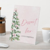Signe De Table Sympa Pink Bows Christmas Tree Dessert Bar Sign (In SItu)