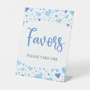 Signe De Table Sympathique Coeurs Bleus Saint Valentin Baby showe