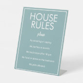 Signe De Table Système moderne de base Turquoise House Rules Gues (Recto)