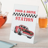 Signe De Table Système moderne Red Race Car Boy Birthday Custom S (In SItu)