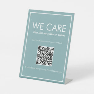 Signe De Table Système moderne Turquoise QR Code Feedback Counter