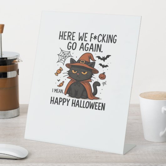 Signe De Table T-Shirt Classique Grumpy Cat Halloween (In SItu)