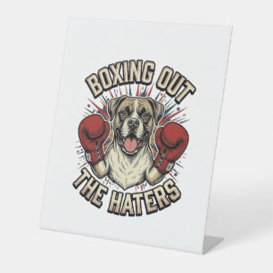 Signe De Table T-Shirt Drôle Boxer Chien Boxant les Jaloux Desi