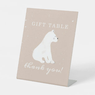 Signe De Table Table cadeau de Baby shower pour fille à neige de