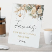 Signe De Table Table de cadeaux de Baby Shower de Noël hivernal (In SItu)