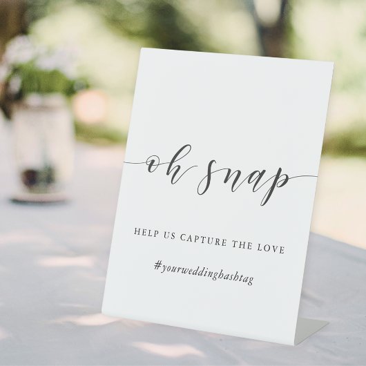 Signe De Table Table de calligraphie moderne de mariage Hashtag O