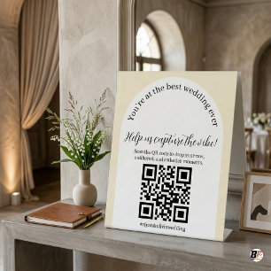 Signe De Table Table de code QR de partage de photos de mariage d