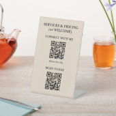 Signe De Table Table de code QR de salon de beauté en céramique m (In SItu)