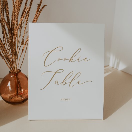 Signe De Table Table de cookies Mariage de calligraphie or Delicy