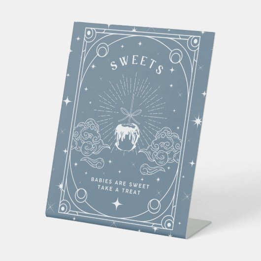 Signe De Table Table de dessert sucrée Baby shower bleu (Recto)