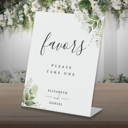 Signe De Table Table de faveurs de verdure florale moderne
