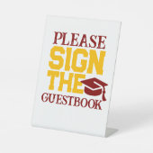 Signe De Table Table de graduation Maroon, Gold & White Guestbook (Recto)