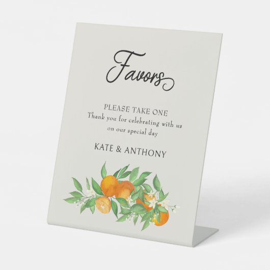 Signe De Table Table de mariage en fleurs orange Favoriser (Recto)