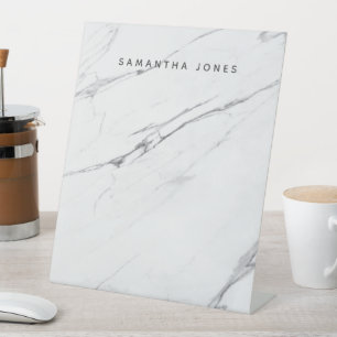 Signe De Table Table de nom personnalisé Table de Marbre blanc mo