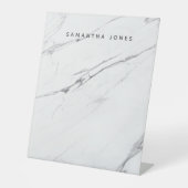 Signe De Table Table de nom personnalisé Table de Marbre blanc mo (Recto)