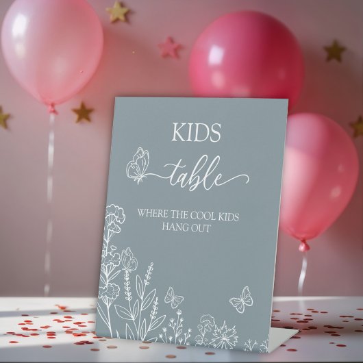 Signe De Table Table des enfants Fleurs de prairie