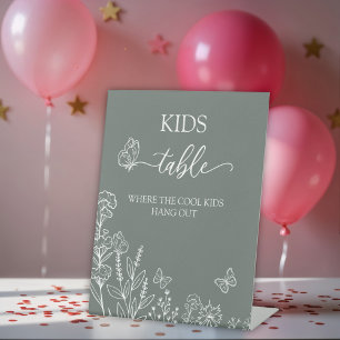Signe De Table Table des enfants Fleurs de prairie
