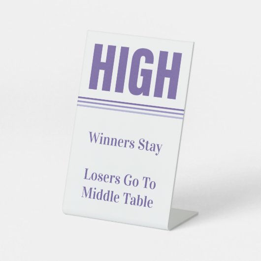 Signe De Table Table haute Bunco violet (Recto)