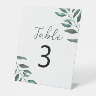 Signe De Table Table numéro de piédestal de mariage à verdure pla