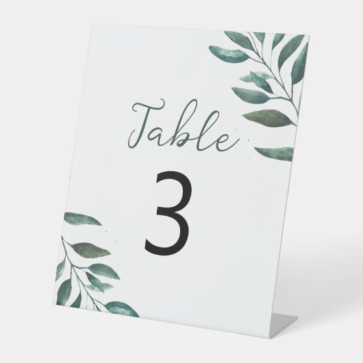 Signe De Table Table numéro de piédestal de mariage à verdure pla (Recto)