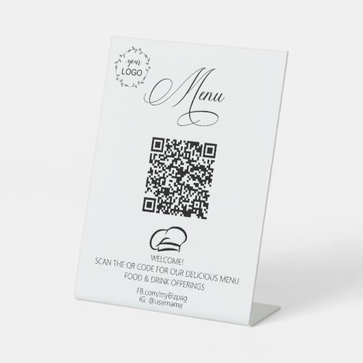 Signe De Table *~*Table Tente de table Simple Resaturant Logo QR (Recto)