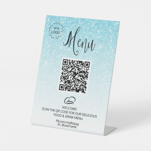 Signe De Table *~ Table tente Parties scintillant tablette Menu I (Recto)