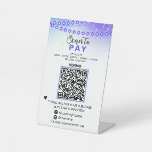 Signe De Table *~* Table Tente PAYE CODE QR Tabletop Pancarte