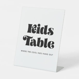 Signe De Table Table vintage pour enfants de script rétro
