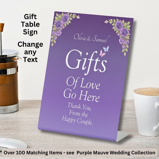 Signe De Table Tableau Cadeaux Cobalt Purple Acrylique Signal Ped