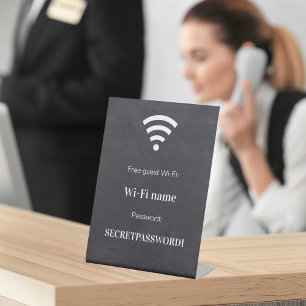 Signe De Table Tableau de bord du mot de passe du réseau wifi cli