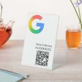 Signe De Table Tableau de code QR pour avis Google sur pied (In SItu)