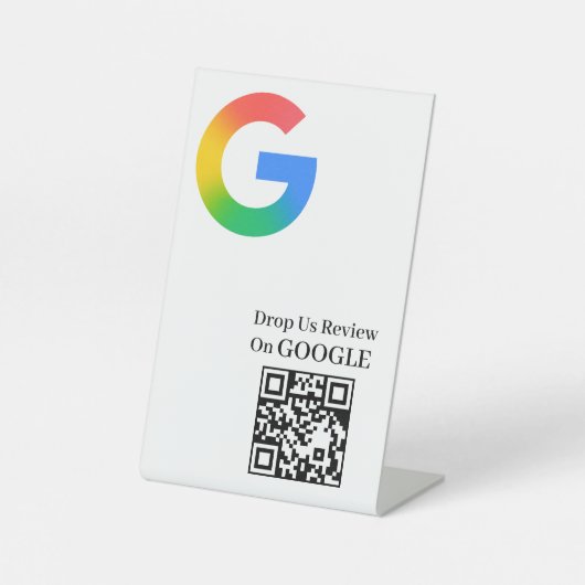 Signe De Table Tableau de code QR pour avis Google sur pied (Recto)
