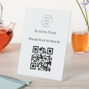 Signe De Table Tableau de connexion avec logo et nom d'entreprise